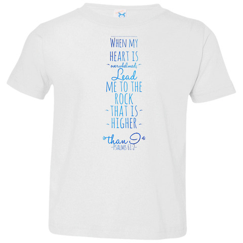 Bible Verse Toddler Jersey T-Shirt - "Psalms 61:2" Design 2 - Meditate Healing Christian Store