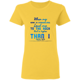 Bible Verses Ladies' 5.3 oz. T-Shirt - "Psalm 61:2" Design 6 - Meditate Healing Christian Store