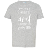 Bible Verse Toddler Jersey T-Shirt - "Psalm 119:105" Design 9 (White Font) - Meditate Healing Christian Store