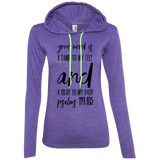 Bible Verse Ladies' Long Sleeve T-Shirt Hoodie - "Psalm 119:105" Design 9 (Black Font) - Meditate Healing Christian Store