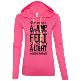 Bible Verse Ladies' Long Sleeve T-Shirt Hoodie - "Psalm 119:105" Design 4 (Black Font) - Meditate Healing Christian Store