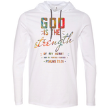 Bible Verse Men Long Sleeve T-Shirt Hoodie - "Psalm 73:26" Design 6 - Meditate Healing Christian Store