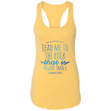 Bible Verses Ladies Ideal Racerback Tank - "Psalm 61:2" Design 7 - Meditate Healing Christian Store