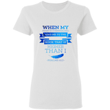 Bible Verses Ladies' 5.3 oz. T-Shirt - "Psalm 61:2" Design 13 - Meditate Healing Christian Store