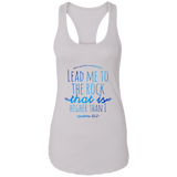 Bible Verses Ladies Ideal Racerback Tank - "Psalm 61:2" Design 7 - Meditate Healing Christian Store