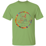 Bible Verse Men 5.3 oz. T-Shirt - "Psalm 73:26" Design 9 - Meditate Healing Christian Store
