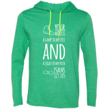 Bible Verse Men Long Sleeve T-Shirt Hoodie - "Psalm 119:105" Design 20 (White Font) - Meditate Healing Christian Store