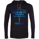 Bible Verse Men Long Sleeve T-Shirt Hoodie - "Psalm 61:2" Design 1 - Meditate Healing Christian Store