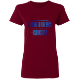Bible Verses Ladies' 5.3 oz. T-Shirt - "Psalm 61:2" Design 4 - Meditate Healing Christian Store