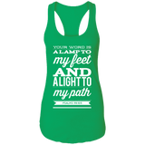Bible Verse Ladies Ideal Racerback Tank - "Psalm 119:105" Design 15 (White Font) - Meditate Healing Christian Store