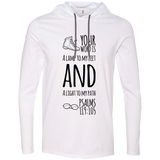 Bible Verse Men Long Sleeve T-Shirt Hoodie - "Psalm 119:105" Design 20 (Black Font) - Meditate Healing Christian Store