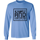 Bible Verse Long Sleeve  Ultra Cotton T-Shirt - "Psalm 119:105" Design 12 (Black Font) - Meditate Healing Christian Store