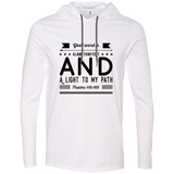 Bible Verse Men Long Sleeve T-Shirt Hoodie - "Psalm 119:105" Design 14 (Black Font) - Meditate Healing Christian Store