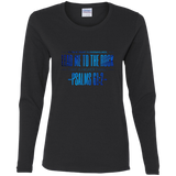 Bible Verse Ladies' Cotton Long Sleeve T-Shirt - "Psalms 61:2" Design 4 - Meditate Healing Christian Store