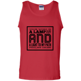 Bible Verse Men 100% Cotton Tank Top - "Psalm 119:105" Design 12 (Black Font) - Meditate Healing Christian Store