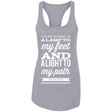 Bible Verse Ladies Ideal Racerback Tank - "Psalm 119:105" Design 15 (White Font) - Meditate Healing Christian Store