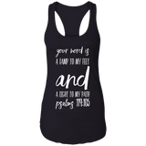 Bible Verse Ladies Ideal Racerback Tank - "Psalm 119:105" Design 9 (White Font) - Meditate Healing Christian Store