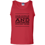 Bible Verse Men 100% Cotton Tank Top - "Psalm 119:105" Design 11 (Black Font) - Meditate Healing Christian Store
