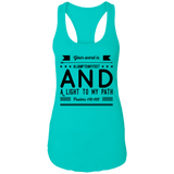 Bible Verses Ladies Ideal Racerback Tank - "Psalm 119:105" Design 14 (Black Font) - Meditate Healing Christian Store