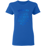 Bible Verses Ladies' 5.3 oz. T-Shirt - "Psalm 61:2" Design 17 - Meditate Healing Christian Store