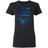 Bible Verses Ladies' 5.3 oz. T-Shirt - "Psalm 61:2" Design 5 - Meditate Healing Christian Store