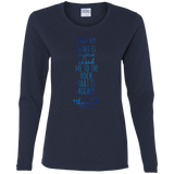Bible Verse Ladies' Cotton Long Sleeve T-Shirt - "Psalm 61:2" Design 2 - Meditate Healing Christian Store