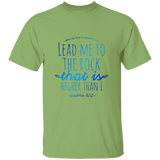 Bible Verse Men 5.3 oz. T-Shirt - "Psalm 61:2" Design 7 - Meditate Healing Christian Store