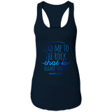 Bible Verses Ladies Ideal Racerback Tank - "Psalm 61:2" Design 7 - Meditate Healing Christian Store