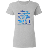 Bible Verses Ladies' 5.3 oz. T-Shirt - "Psalm 61:2" Design 6 - Meditate Healing Christian Store