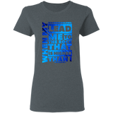 Bible Verses Ladies' 5.3 oz. T-Shirt - "Psalm 61:2" Design 20 - Meditate Healing Christian Store