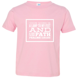 Bible Verse Toddler Jersey T-Shirt - "Psalm 119:105" Design 13 (White Font) - Meditate Healing Christian Store