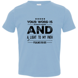 Bible Verse Toddler Jersey T-Shirt - "Psalm 119:105" Design 16 (Black Font) - Meditate Healing Christian Store