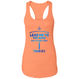 Bible Verses Ladies Ideal Racerback Tank - "Psalm 61:2" Design 1 - Meditate Healing Christian Store