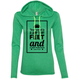 Bible Verse Ladies' Long Sleeve T-Shirt Hoodie - "Psalm 119:105" Design 2 (Black Font) - Meditate Healing Christian Store