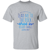 Bible Verse Men 5.3 oz. T-Shirt - "Psalm 61:2" Design 7 - Meditate Healing Christian Store