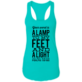 Bible Verses Ladies Ideal Racerback Tank - "Psalm 119:105" Design 4 (Black Font) - Meditate Healing Christian Store