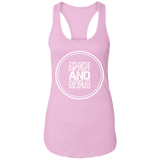 Bible Verse Ladies Ideal Racerback Tank - "Psalm 119:105" Design 8 (White Font) - Meditate Healing Christian Store
