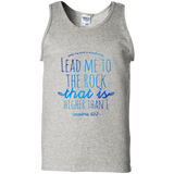 Bible Verse Men 100% Cotton Tank Top - "Psalm 61:2" Design 7 - Meditate Healing Christian Store