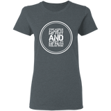 Bible Verse Ladies' 5.3 oz. T-Shirt - "Psalm 119:105" Design 8 (White Font) - Meditate Healing Christian Store