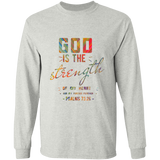 Bible Verse Long Sleeve Ultra Cotton T-Shirt - "Psalm 73:26" Design 6 - Meditate Healing Christian Store