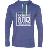 Bible Verse Men Long Sleeve T-Shirt Hoodie - "Psalm 119:105" Design 12 (White Font) - Meditate Healing Christian Store