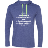 Bible Verse Men Long Sleeve T-Shirt Hoodie - "Psalm 119:105" Design 1 (White Font) - Meditate Healing Christian Store