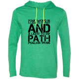 Bible Verse Men Long Sleeve T-Shirt Hoodie - "Psalm 119:105" Design 7 (Black Font) - Meditate Healing Christian Store