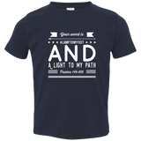 Bible Verse Toddler Jersey T-Shirt - "Psalm 119:105" Design 14 (White Font) - Meditate Healing Christian Store