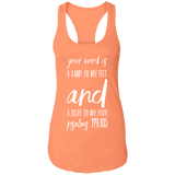 Bible Verse Ladies Ideal Racerback Tank - "Psalm 119:105" Design 9 (White Font) - Meditate Healing Christian Store