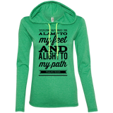 Bible Verse Ladies' Long Sleeve T-Shirt Hoodie - "Psalm 119:105" Design 15 (Black Font) - Meditate Healing Christian Store
