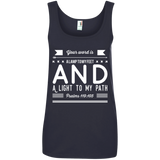 Bible Verses Ladies' 100% Ringspun Cotton Tank Top - "Psalm 119:105" Design 14 (White Font) - Meditate Healing Christian Store