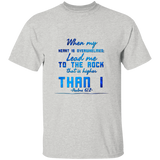 Bible Verse Men 5.3 oz. T-Shirt - "Psalm 61:2" Design 6 - Meditate Healing Christian Store