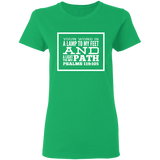 Bible Verse Ladies' 5.3 oz. T-Shirt - "Psalm 119:105" Design 13 (White Font) - Meditate Healing Christian Store
