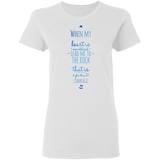 Bible Verses Ladies' 5.3 oz. T-Shirt - "Psalm 61:2" Design 3 - Meditate Healing Christian Store
